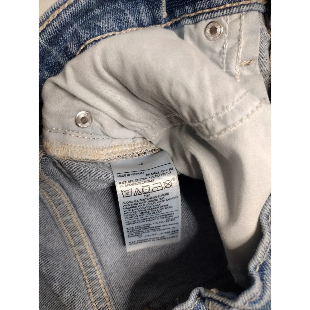 Old Navy Girls Size 12‎ High-Rise Bermuda Jean Shorts Light Wash Built-In Tough